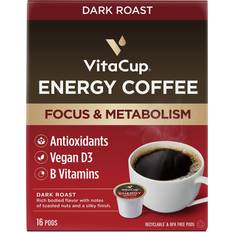 Coffee VitaCup, Energy Coffee, Dark Roast, 16 Cups, 0.39