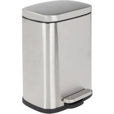 Cleaning Equipment & Cleaning Agents mDesign Stainless Steel Touchless Rectangular 1.3 Gallon Foot Step Trash Can, Lid