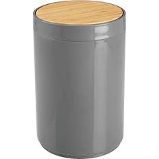 mDesign Plastic Round Trash Can Wastebasket, Bin Container