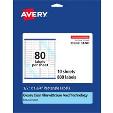 FSC (The Forest Stewardship Council) Label Makers & Labeling Tapes Avery Glossy Clear Rectangle Labels with Sure