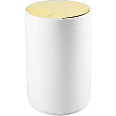 mDesign Small Round Plastic Trash Can Wastebasket, Container Bin Swing