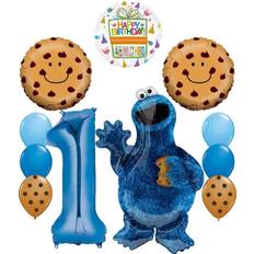 Mayflower Foil Balloons Cookie Monster 1st Birthday Party 11pcs