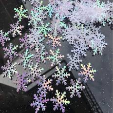 None CCINEE 800pcs Glitter Snowflake Confetti White Decorative Snowflake Scatter Confetti for Christmas Birthday Party Wedding Home Decoration