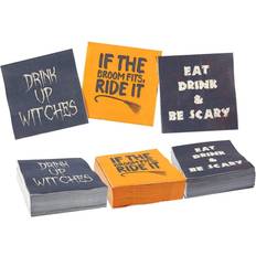 Halloween Plates, Cups & Cutlery Halloween Party Supplies, Paper Napkins (5 x 5 In, 3 designs, 150 Pack)