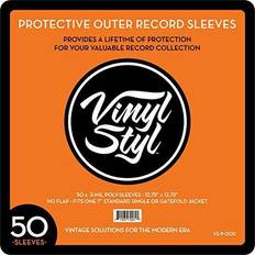 12 Inch Vinyl Record Protective Outer Sleeves 50 Pcs - Clear