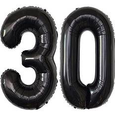 Birthdays Number Balloons Black 30 Number Balloons Giant Jumbo Number 30 Foil Mylar Balloons for Women Men 30th Birthday Party Supplies 30 Anniversary Events Decorations