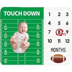 Baby boy nursery decor Baby Monthly Milestone Blanket Boy Newborn Month Blanket Unisex Neutral Personalized Shower gift Football Sports Nursery Decor Photography Backgroun