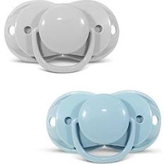 RaZbaby keep-it-kleen Pacifier 2PK Grey & Blue