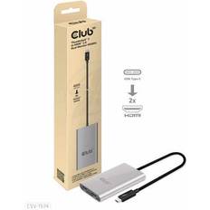 Club 3D Thunderbolt 3 to HDMI 2.0 Dual Support 4K@60HZ Adapter Silver Docks Charging Stands