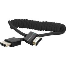 Blue 12-24" Nylon Braided HDMI Coiled Cable
