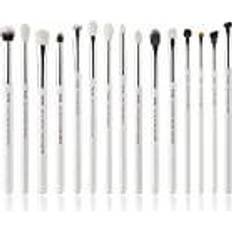 Jessup Ögonborste professionella sminkborstar set sminkborste verktyg ögonbryn concealer ögonfoder borstset 15 st pärla vit/silverT237