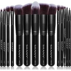 Black Bombshell 14-Piece Brush Set Elite Cosmetics Brush Collection Complete Kabuki Makeup Brush Set in Black 14 PCS