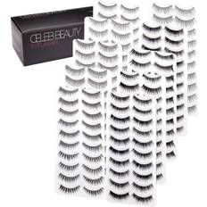 Cosmetics Barbie Celeb Beauty Eyelash Splashes 100 Pair Faux Lashes Variety Pack Reusable Fake Eyelashes in 10 Styles