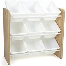Humble Crew Journey Kids Toy Storage Organizer with 9-Plastic Storage Bins, Natural