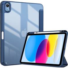 iPad  with Pencil Holder 2022  10 Cover 10th Generation 10.9 inch, Clear Transparent Back  10 Gen Case for A2696 A2757 A2777