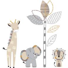 Gray Wall Decor Lambs & Ivy Jungle Safari Gray/Tan Elephant/Giraffe Nursery