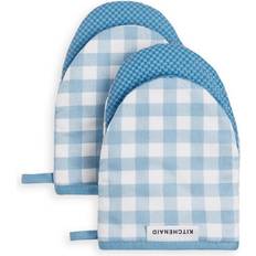 Textiles KitchenAid Gingham Mini Mitt Pot Holder Blue