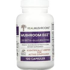 Vitamin d2 Mushrooms Zinc Supplements for 120ct Vitamin D2 Immune Support Chaga Reishi