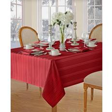 Rouge Nappes Elrene Denley Stripe Jacquard 60" X 102" Oblong Nappe Rouge