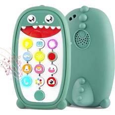 Interactive Toy Phones None YONGJULE Toy Phone, Kids Play Phone Toy with Light and Sound, Baby Teething Cell Phone Toy, Baby Musical Telephone Toys for Toddlers 1-3, Birthday Gift for Girl Boy