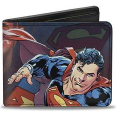 Comics Wallet Bifold Superman Flying Pose Shield Heat Vision Eyes Pose Close Up