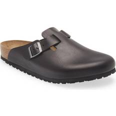 Birkenstock Boston Grip Natural Leather - Black/Vintage Wood Black