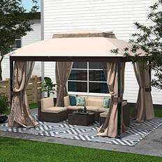 Pavilions & Accessories Gazebo Outdoor Gazbeo Canopy 10x12 Double Roof