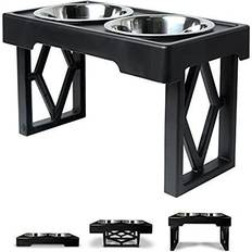 Pets Zone Designer Diner Adjustable Elevated Dog Bowls 3