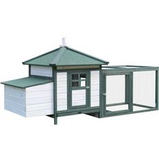 Pawhut 77" Wooden Chicken Coop Hen House Poultry Cage with Weatherproof Roof