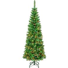 Decorative Items National Tree Company First Traditions Pre-Lit Rowan Pencil Slim Christmas Tree