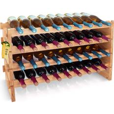 Bambu - Natur Vinställ SereneLife 36-Bottle Vinställ 85.1x53.3cm