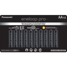 Panasonic eneloop pro aa Panasonic BK-3HCCA12FA eneloop pro AA High Capacity Ni-MH Pre-Charged Rechargeable Batteries, 12-Battery Pack