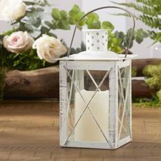 Kate Aspen Luminous White Metal Tea DAcor Lantern