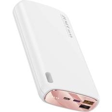 External cell phone battery charger Portable Charger 26800mAh KUULAA QC 3.0 PD 18W Fast Charging Power Bank USB C External Battery Pack Dual-Input and Tri-Output Cell Phone Battery Charger for iPhone Samsung Galaxy(PD 18W Whi