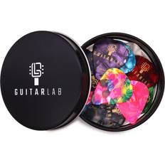 Guitar plekter Guitar Pick Gift Tin by Guitar Lab 18 picks 0.46mm, 0.71mm and 0.96mm Father's Day Gift Celluloid plectrums for electric, acoustic, bass guitar or ukulele Guitar Accessories