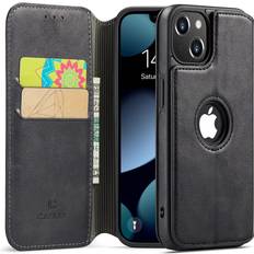 Iphone 13 case with card holder Casus Logo View Classic Wallet Leather Card Holder Cover Case for iPhone 13 Black