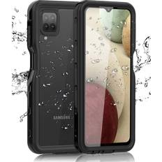 Samsung a12 phone cover Samsung Galaxy A12 Waterproof Case with Built-in Screen Protector Dustproof Shockproof Drop Proof Heavy Duty Phone Case, Rugged Full Body Underwater Protective Cover for Samsung Galaxy A12 (Black)