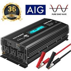 Power inverter for home Pure Sine Wave 1000 Watt Power Inverter DC 12v to AC 110V-120V 1000W with LCD Display and 2.4A Dual USB Ports 3 AC Outlets for Home RV Truck[3