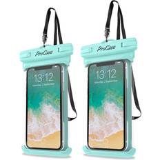 Procase Universal Waterproof Case Phone Dry Bag Pouch Compatible with iPhone 13 Pro Max Mini, 12 11 Pro Max XR XS X 8 7 6S Plus SE, Galaxy S21 S20 S10 S9 Note 10 9 Pixel Up to 7" -2 Pack, Green