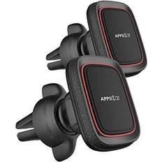 APPS2Car 2 Pack Magnetic Phone Car Mount, APPS2Car Car Phone Holder Mount Magnetic, Built in 6 Strong Magnets, Air Vent Cell Phone Holder for Car with Adjustable Secure Tightening System