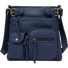 Scarleton Ultra Soft Multi Pocket Crossbody Handbag Medium - Navy