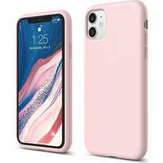 Iphone 11 skärm Elago Mobiltelefonfodral med flytande silikon kompatibelt med iPhone 11 (6,1 tum) Premium silikonfodral, stötsäker, helkroppsskydd [3-lagers struktur] upphöjd kant för skärm och kamera (rosa)