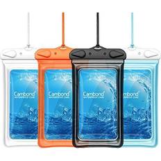 Waterproof Cases Cambond Floatable Waterproof Phone Pouch Cambond Floating Water Proof Cell Phone Case Both Sides Clear Dry Bag for iPhone XS Max/XR/X/8/7 Plus Galaxy Pixel Up to 6.5 Snorkeling Cruise Ship Kayaking 4 Pack