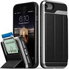 Iphone 8 plånboksfodral Vena iPhone SE 2020/iPhone 8 7 plånboksfodral, vCommute (militär kvalitet fallskydd) flip läderfodral korthållare med ställ kompatibel med Apple iPhone SE2 8 7 (4,7 tum) rymd svart