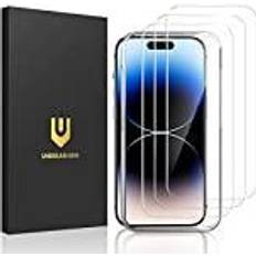 Unbreakcable UNBREAKcable 3-Pack Screen Protector for iPhone 14 Pro Double Shatterproof Tempered Glass [Easy Installation Frame] [9H Hardness] [99.99% HD Clear] [Case Friendly] for 2022 Apple 14 Pro 6.1-inch