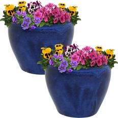 Pots Sunnydaze Decor Sunnydaze Chalet Ceramic Flower Pot Planter with Holes