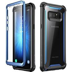 Case for Galaxy Note 8 2017 Release, Ares Series Full-body Rugged Clear Bumper Case with Built-in Screen Protector (Black/Blue)