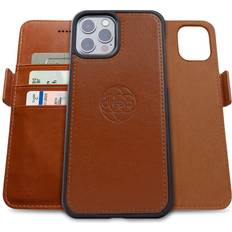 Mobile Phone Accessories Dreem Fibonacci 2-in-1 Wallet-Case for Apple iPhone 13 Pro Max Luxury Vegan Leather, Magnetic Detachable Shockproof Phone Case, RFID Card Protection, Magsafe Compatible Caramel