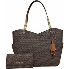 Totes & Shopping Bags Michael Kors Jet Set Travel Large Chain Shoulder Tote Bag - Dark Brown