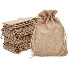 Juvale Burlap Drawstring Bags for Rustic Wedding Party Favors, Birthday (3.7 x 5.5 In, 100 Pack)
